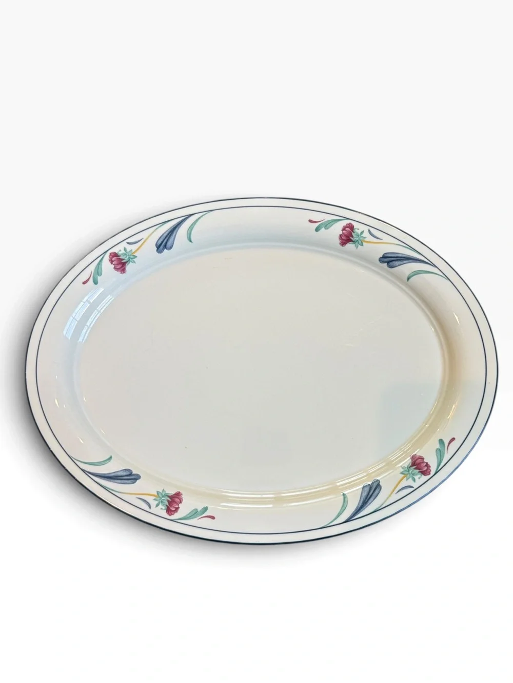 Lenox Chinastone Poppies on Blue Serving Platter 14